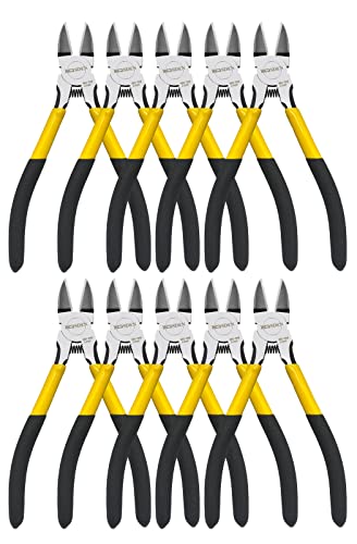 Wire Cutter 6.5 inch Cutting Pliers Diagonal Cutter Snipper 10 Pack
