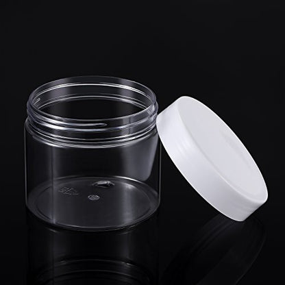 12 Pack 7 oz Plastic Container Jars with Lids Round Clear Travel Cosmetic Container Slime Jars for Toiletries (84 Count)