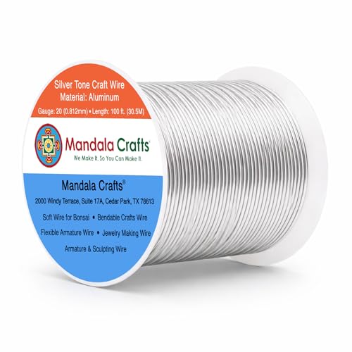 20 Gauge Silver Tone Anodized Aluminum Craft Wire (100 Foot)
