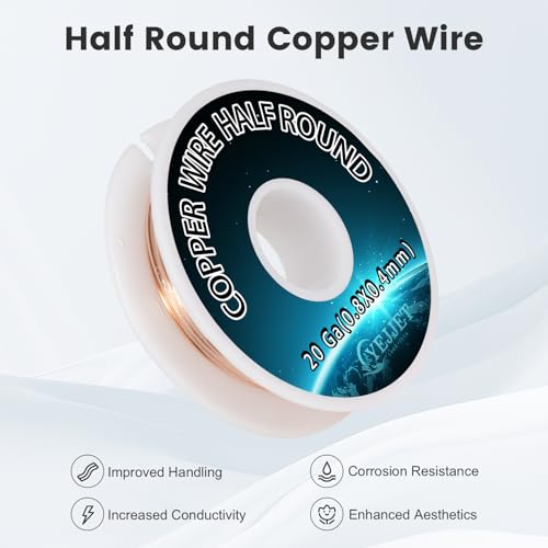 Extra Long 20 Gauge Copper Wire Half Round