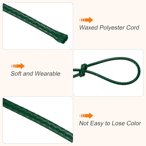 Waxed Cord 1.5mm Waxed Thread 87 Yard Wax String Leather Cord for Bracelet Making