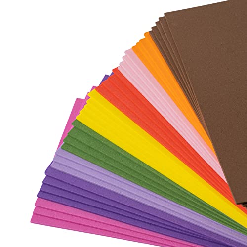 8.5x5.5inch Colorful Foam Sheets Crafts 20 Assorted Colors 92 Pack 2mm Thick EVA Foam Sheet for School Project Supply Scrapbooking DIY Cosplay Handcraft (92 Count)