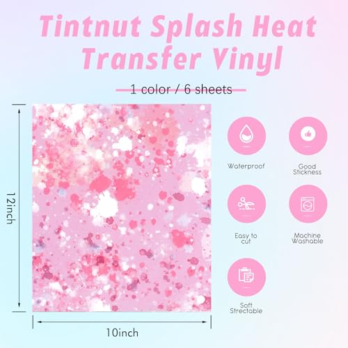 Pink White Splash Heat Transfer Vinyl