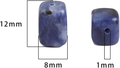 Natural Blue Sodalite Cuboid Stone Loose Semi Gemstone Beads for Jewelry Making 8mmx12mm 38cm/Strand