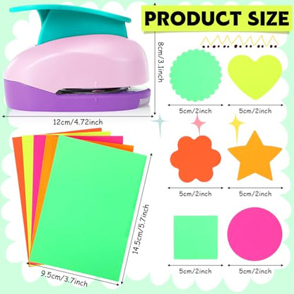 Hole Punches 6 Shapes with Cardstock for Kids