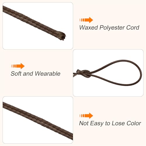 Waxed Cord 2mm Waxed Polyester Cord 11 Yard Wax String for Bracelet Making