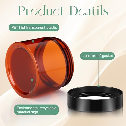 12 Pack 6 oz Plastic Container Jars with Lids Round Clear Travel Cosmetic Container Slime Jars for Toiletries (12 Count)