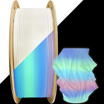 Glow in Dark Rainbow PLA 3D Filament (35.27 Ounce)