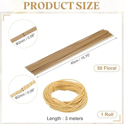 50Pcs 2 Gauge Floral Wire (50 Count)