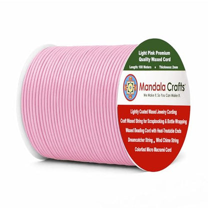 2mm Light Pink Waxed Cord (327 Foot)