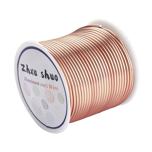 12 Gauge(2mm) Aluminum Wire 35 Yards Anodized Metal Wire for Bonsai Armature Crafting Sculpting Jewelry Craft Making Beading Floral (Copper, 12 Gauge) (105 Foot)