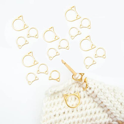 30PCS Cat Stitch Marker Knitting Stitch Markers Metal Crochet Markers Ring Crocheting Accessories for Weaving