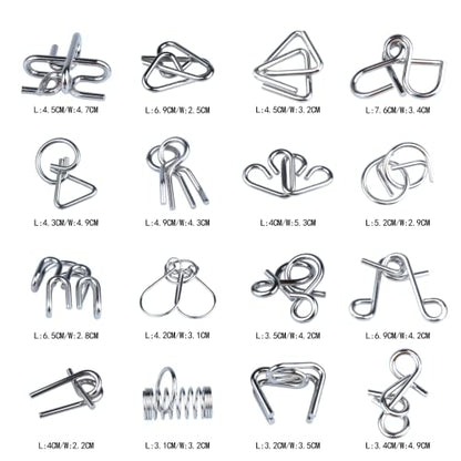 Brain Teaser Puzzle Wooden Threading Rope Loop Puzzle Luban Lock Brain Teaser Game Adult Kids Toy Puzzles for Adults (4 Count)