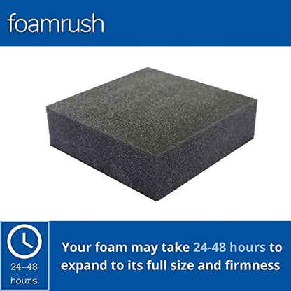 0.5" x 24" x 24" Charcoal High Density Upholstery Foam Cushion