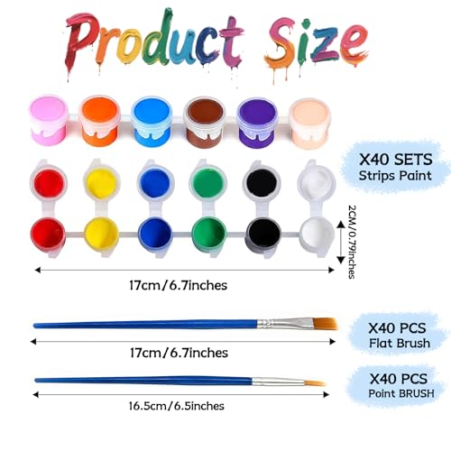 40 Pack Mini Acrylic Paint Set (40 Count)