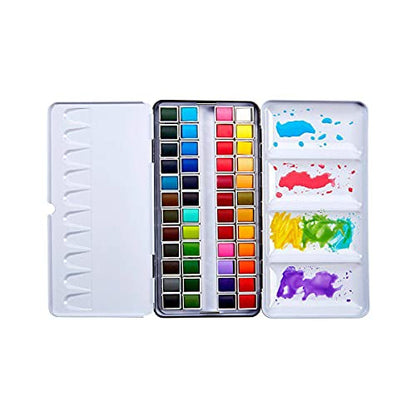 PRO Artist Tin Box with Water Brush Watercolor Half (48 Count)