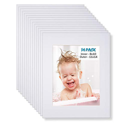 11x14 White Picture Mats Pack of 14 (14 Count)