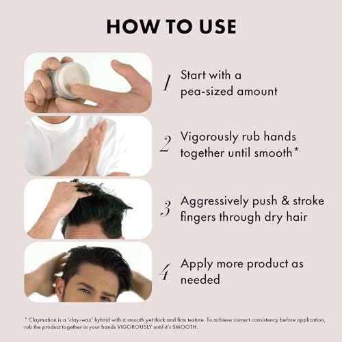 Claymation Premium Men’s Hair Styling Clay for a Super High Hold (2 Ounce)