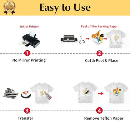 Upgraded Iron on Heat Transfer Paper for T Shirts (21.28 Ounce)