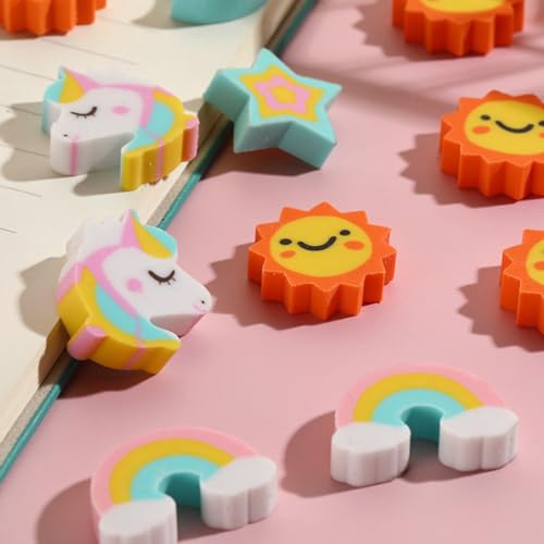 48Pcs Mini Unicorn Erasers for Kids Mini Erasers for Kids Bulk Classroom (48 Count)