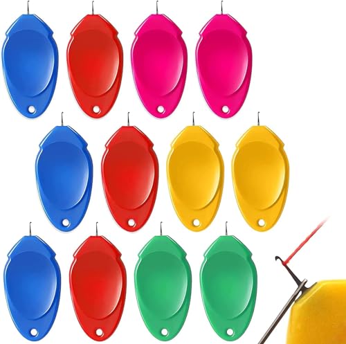 12PCS Needle Threader for Hand Sewing Plastic Wire Hook Simple Threader for Needles Small Eye Easy Needle Threaders Tool for Sewing Machine Crafting Color Random (12 Count)