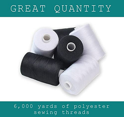 Black & White Sewing Thread (18000 Foot)