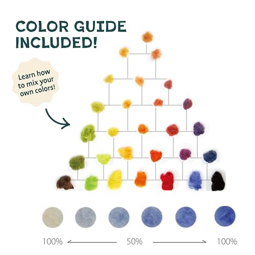 Needle Felting Kit 40 Colors Wool Roving for Adults & Beginner