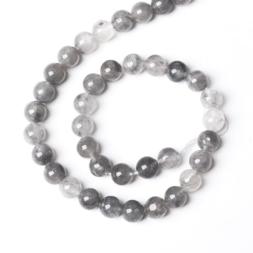 32pcs 12mm Natural Grey Cloud Crystal Stone Beads for Jewelry Making Energy Healing Power Stone Beads DIY Bracelet Necklace Accessories 15"