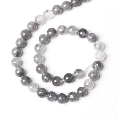 36pcs 10mm Natural Grey Cloud Crystal Stone Beads for Jewelry Making Energy Healing Power Stone Beads DIY Bracelet Necklace Accessories 15"