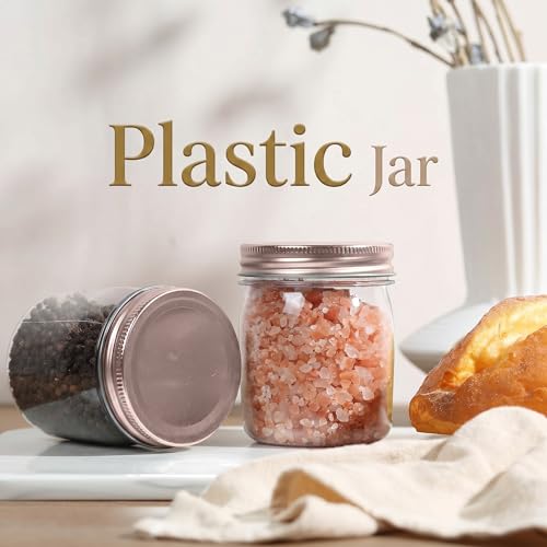 8 oz Plastic Mason Jars and Clear Plastic Jars with Lids 8 oz (32 Count)