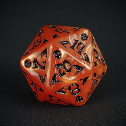 7 Die DND Dice Set Scary Pattern Polyhedral Dice Set with Dice Bag (7 Count)