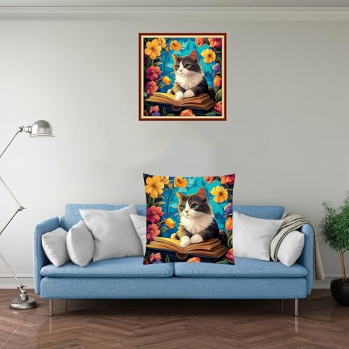 Stamped Cross Stitch Kits for Adults Beginners Pillow Needlepoint Kit with Embroidery Pattern Needlework Kit Prestamped Stitches Kit 11CT Cross Stitching