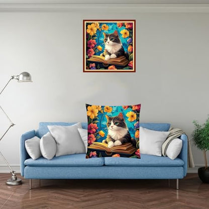 Stamped Cross Stitch Kits for Adults Beginners Pillow Needlepoint Kit with Embroidery Pattern Needlework Kit Prestamped Stitches Kit 11CT Cross Stitching