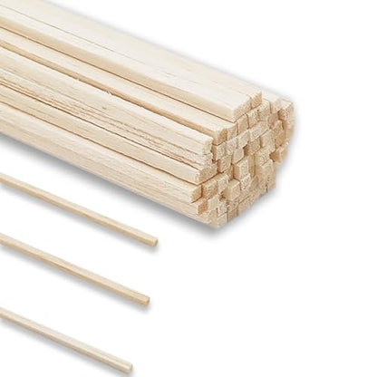 60Pcs Wood Square Dowel Rods 1 (60 Count)