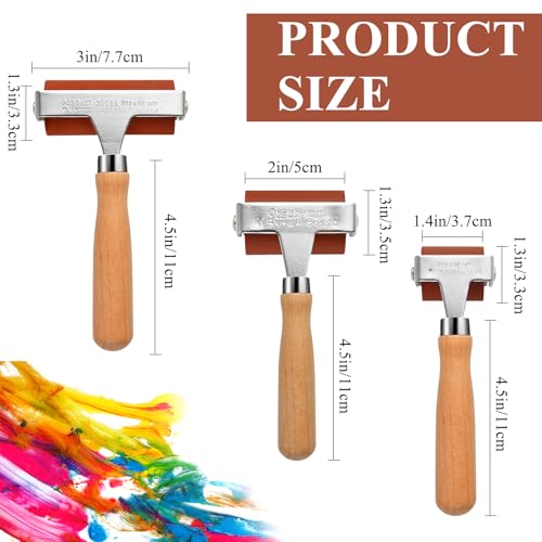 3Pcs Rubber Brayer Roller