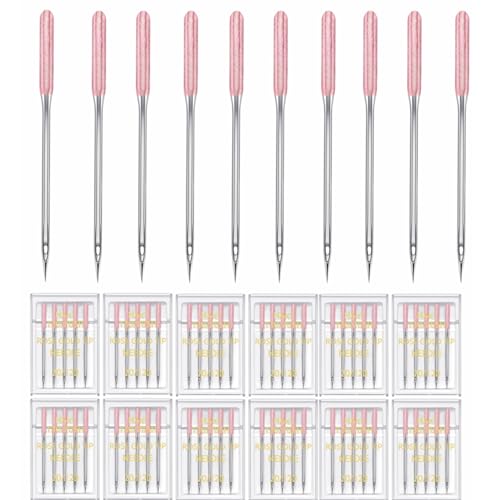 60 Pieces Sewing Machine Needles Universal Regular Point Machine Needles for Home Sewing Machine Compatible with Singer (60 Count)