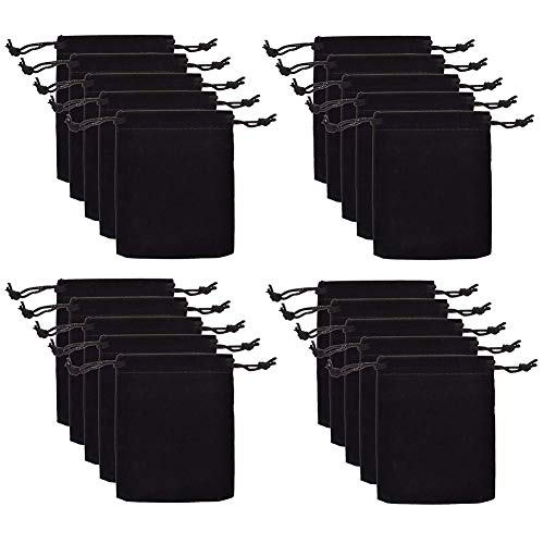 20pcs 3.5 "X 4.5" Velvet Drawstring Cloth Jewelry Pouches Gift Candy Bags Wedding Headphones Bag