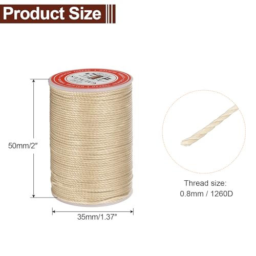 Leather Sewing Waxed Thread 0.8mm 60Yards