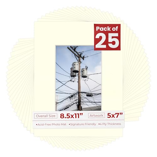 5x7 Mat for 8.5x11 Frame (25 Count)