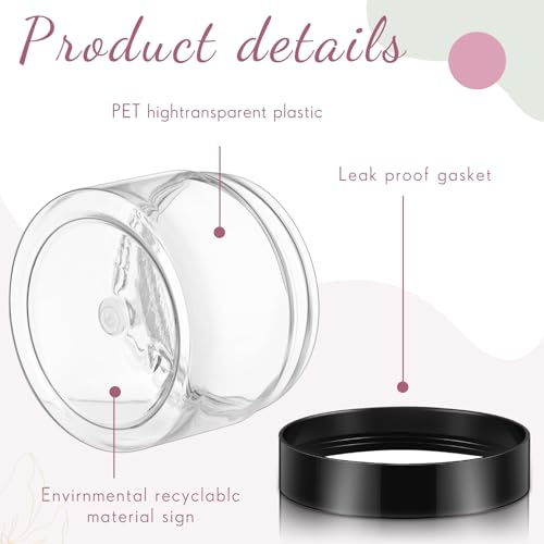 36 Pieces 4 oz Plastic Jars with Lids Wide Mouth Airtight Reusable Container Acrylic Cosmetic Small Jars for Lotions Ointments Travel Toiletries Creams Make up Storage