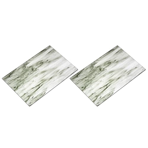2 Pcs Stained Glass Sheet Mosaic Tile 7.9 Inch x 5.9 Inch Dark Gray Stained Glass Sheets for Crafts DIY Art Project