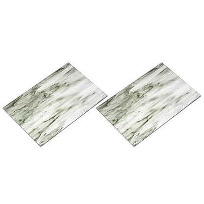 2 Pcs Stained Glass Sheet Mosaic Tile 7.9 Inch x 5.9 Inch Dark Gray Stained Glass Sheets for Crafts DIY Art Project