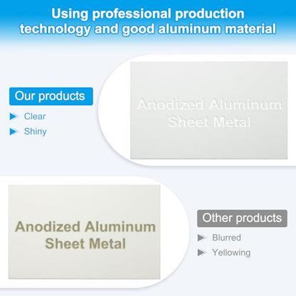 2.1x3.3 Inch Anodized Aluminum Sheet Metal (20 Count)