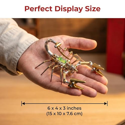 Steampunk Mechanical Scorpion Insect 3D Metal Puzzle 140+ Parts No Glue Screw Assembly DIY Hobby Birthday for Adults Teens 14+ (100 Count)