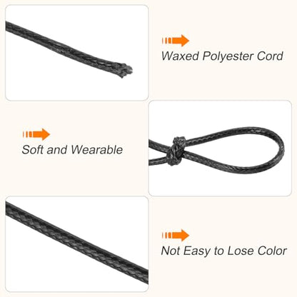 Waxed Cord 2mm Waxed Polyester Cord 98 Yard Wax String for Bracelet Making