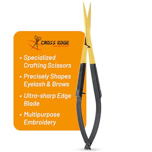 Cross Edge Spring Scissors 5 Inch straight Stainless