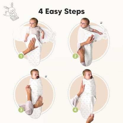 3pk Organic Swaddles for Newborns Girls (3 Count)