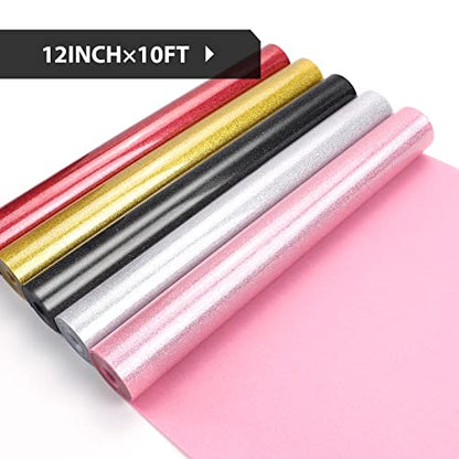 Glitter HTV 12" x 10ft Black Glitter HTV Heat Transfer Vinyl
