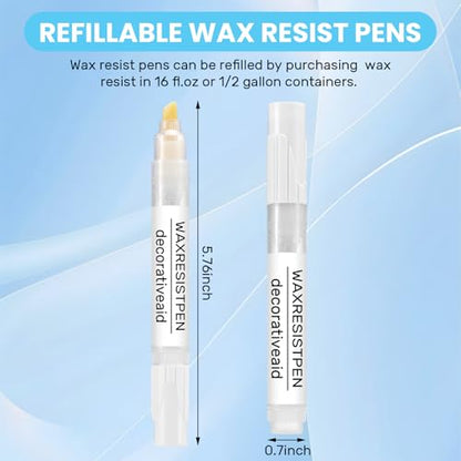 2 Set Wax Resist Pens for Pottery Glaze Refillable Ceramic Pens for Decorating Under Pottery Bisque Not Contain Wax