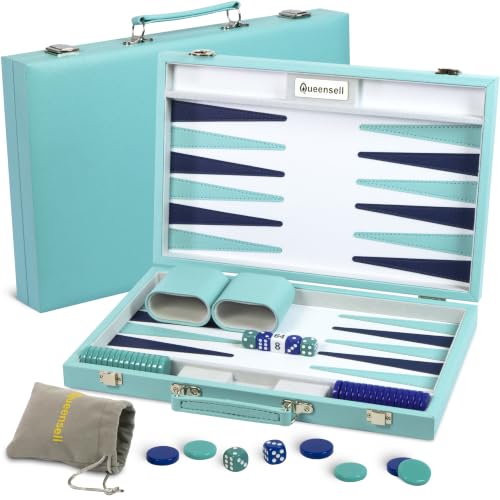 Large Turquoise Backgammon Set for Adults